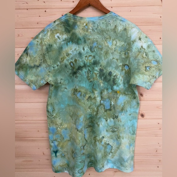 NEW Unisex GILDAN Large Unique Ice Tie-Dye Soft Style T-Shirt Sea Glass Green - Picture 5 of 7